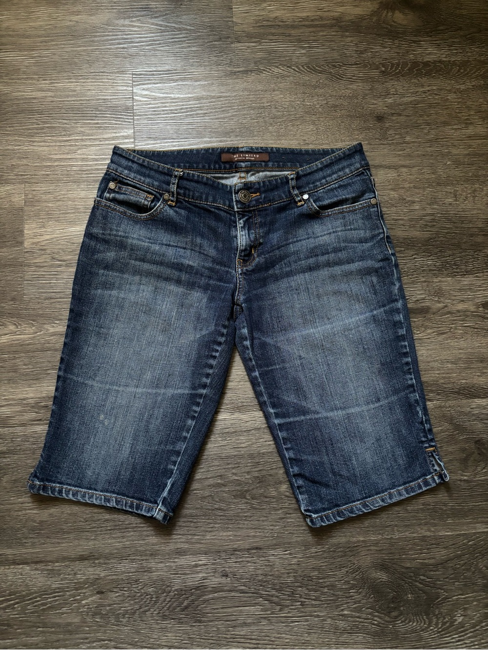 The Limited Dark Blue Denim Bermuda Jeans